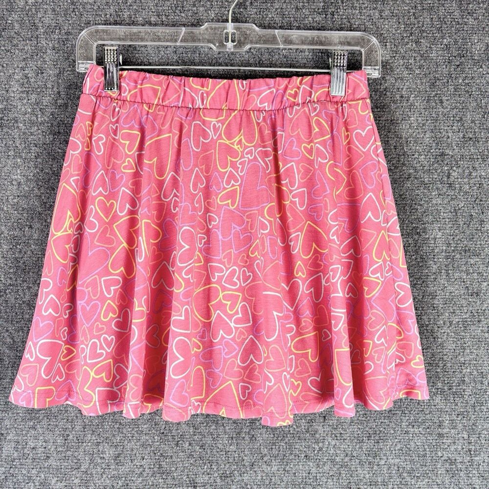 Falls Creek Girls Skort XL 14/16 Pink Hearts Skirt with Shorts Athletic Play